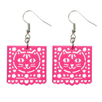 Aretes Papel Picado Gato