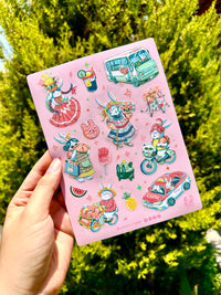 Conejitos mexas Planilla de sticker