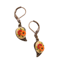 Pendiente Floral Naranja