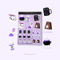 Planilla de sticker Cafecito mágico