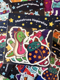 Sticker Pack "Monstruos hogareños" Diseño 1