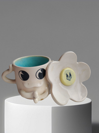 Juego taza ojitos con plato