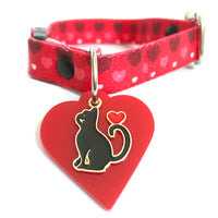 Collar "Mi corazón ronroneador rojo"