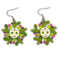Aretes Calavera con nopales
