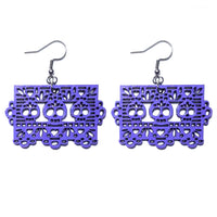 Aretes papel picado triple calavera