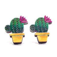 Aretes "Cactus en maceta"