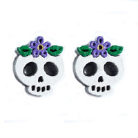Broquel Calavera Flor Morada