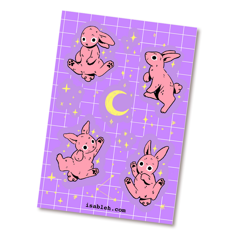 Planilla de stickers "Cosmic Bunnies"