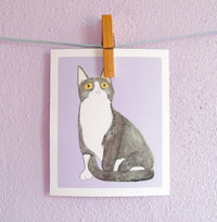 Mini print "Gato acuarela"