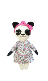 Zooli Panda con vestido de flores fucsia
