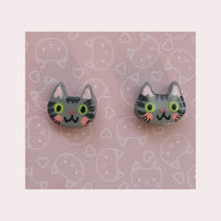 Aretes Gatito Gris
