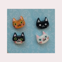Pack De Aretes Gatito Azul