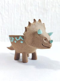 Maceta mini a color de cerámica "Triceratops"