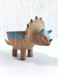 Maceta mini a color de cerámica "Triceratops"