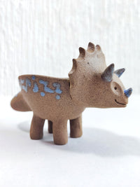 Maceta mini a color de cerámica "Triceratops"