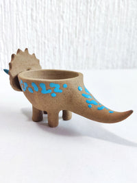 Maceta mini a color de cerámica "Triceratops"