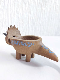 Maceta mini a color de cerámica "Triceratops"