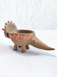 Maceta mini a color de cerámica "Triceratops"