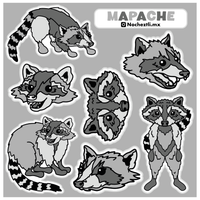 Planilla stickers "Mapaches"