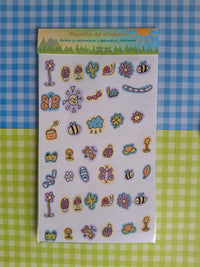 Planilla de Stickers bichos y naturaleza