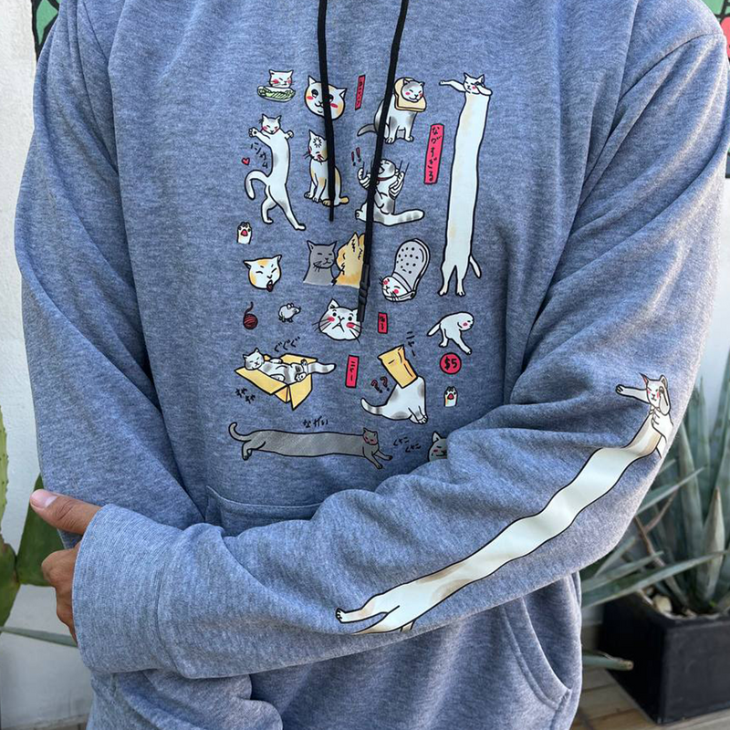 Sudadera gris claro "Michis"
