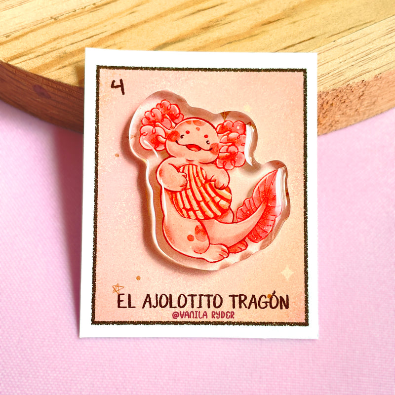 Pin de acrílico "Ajolotito Tragón"