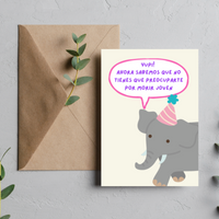 Tarjeta cumpleaños "Elefante"
