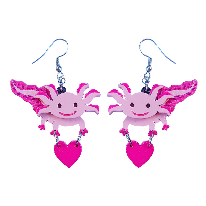 Aretes "Ajolote corazón"