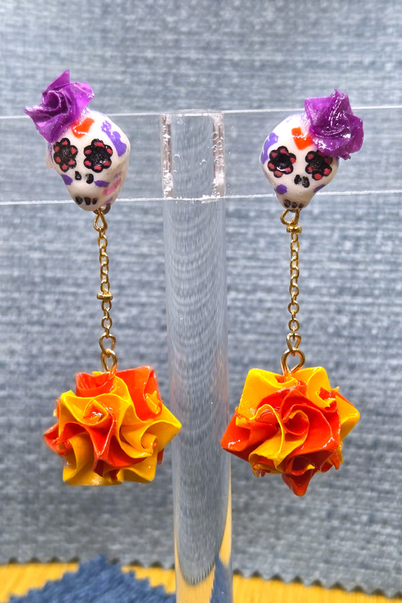 Aretes catrina Flor Cemasuchitl