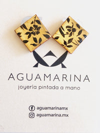 Aretes negros rombo chicos b
