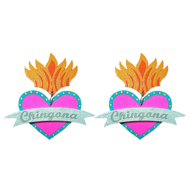 Aretes Corazón Chingona