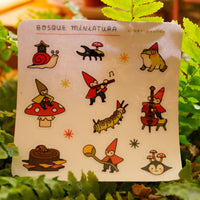 Planilla sticker bosque miniatura