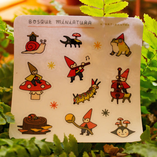 Planilla sticker bosque miniatura