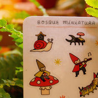 Planilla sticker bosque miniatura