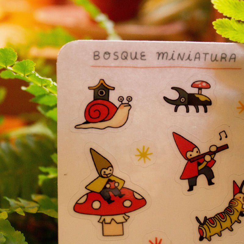 Planilla sticker bosque miniatura