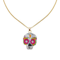 Collar Calavera de Azúcar Mármol