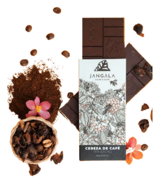 Jangala barra de chocolate 70% caco, cereza de café