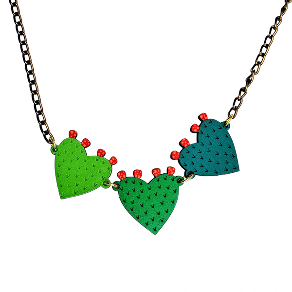 Collar corazón nopal