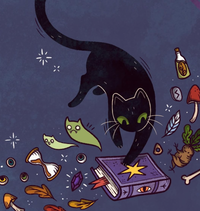 Libro para colorear "Grimorio felino"