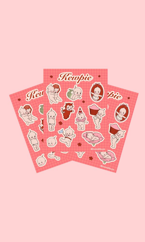 Planilla de stickers Kewpie