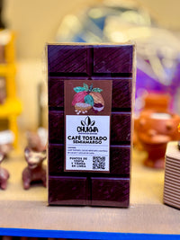 Barra de chocolate 85% cacao y café