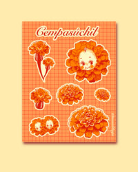 Planilla de stickers Kewpie Cempasúchil