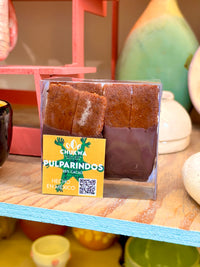 Pulparindos cubiertos de chocolate semiamargo