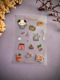 perrito jardinero planilla traslucida