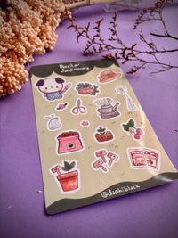 perrito jardinero planilla de stickers