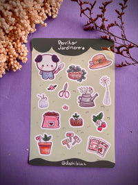 perrito jardinero planilla de stickers