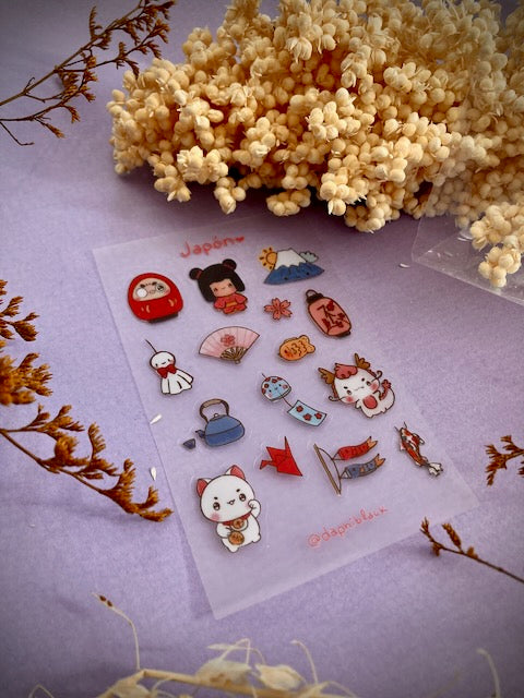 Japón stickers traslucidas