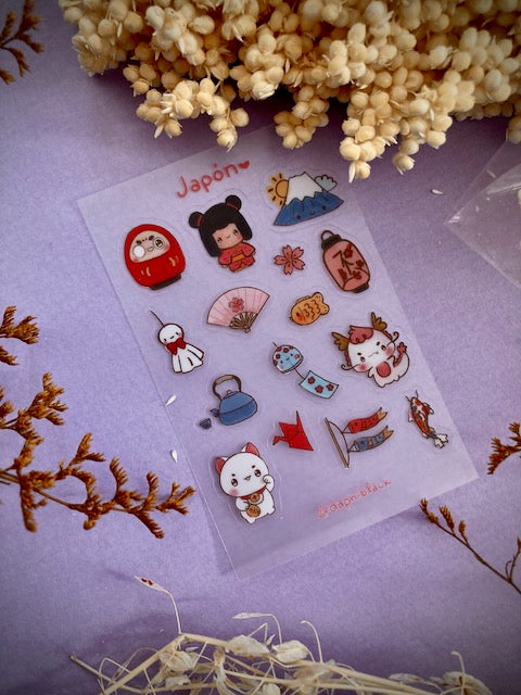 Japón stickers traslucidas