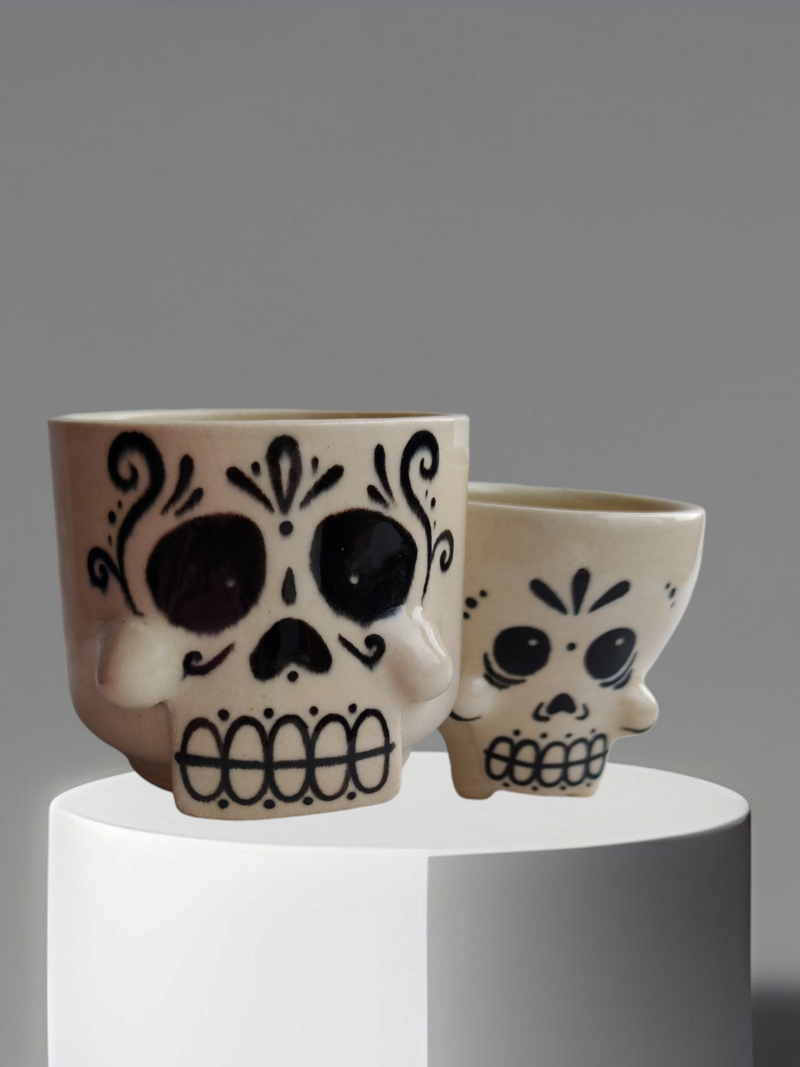 Juego macetas calavera