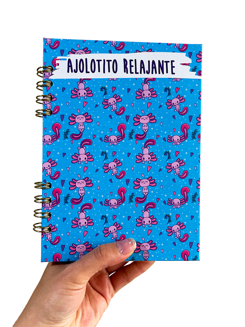 Libreta pasta dura ajolotes